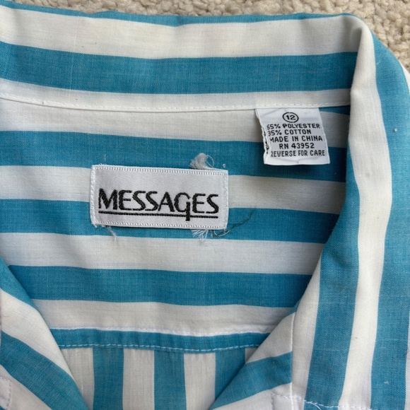 Vintage woven cotton striped button up shirt - Picture 5 of 7